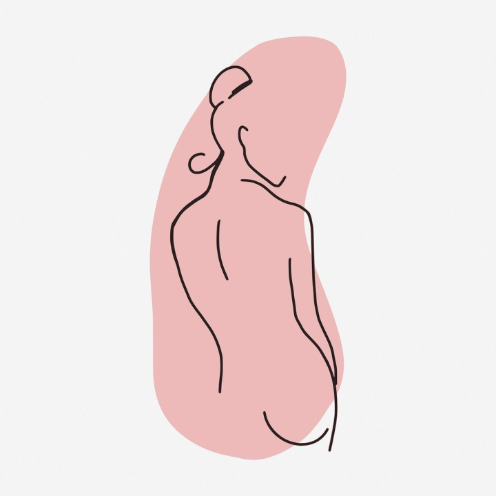 aesthetic,public domain,pink,woman,person,illustrations,line art,free,nude,colour,drawing,tattoo,rawpixel