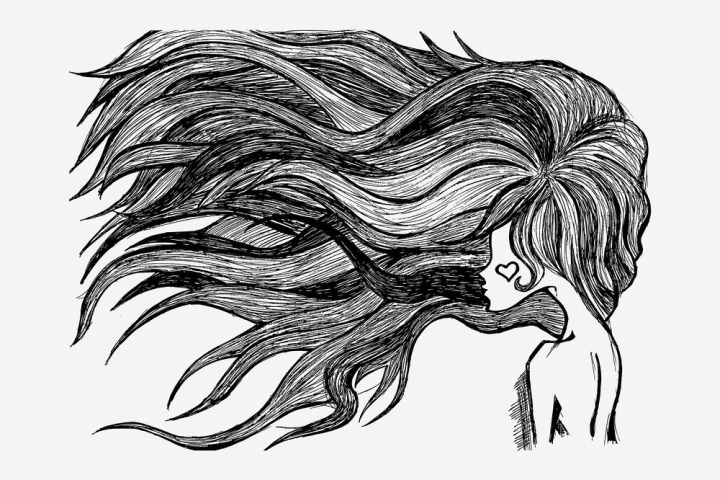 background,aesthetic,heart,public domain,woman,black,person,illustrations,free,nude,black and white,drawing,rawpixel