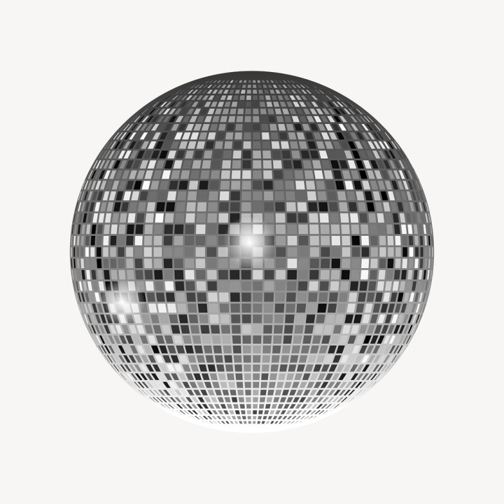 public domain,shape,black,illustrations,glass,vector,white,free,silver,disco ball,party,ball,rawpixel