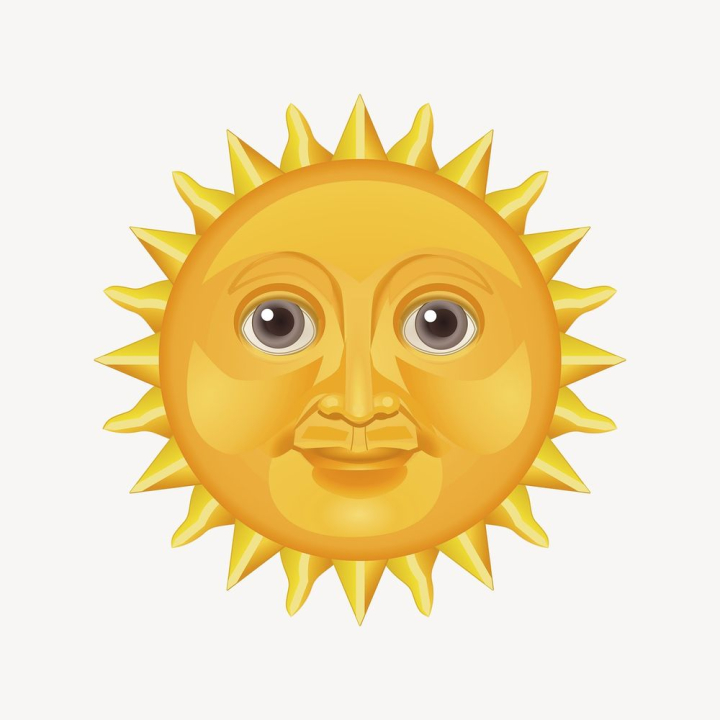 face,public domain,sun,illustrations,summer,vector,yellow,free,smile,weather,day,colour,rawpixel