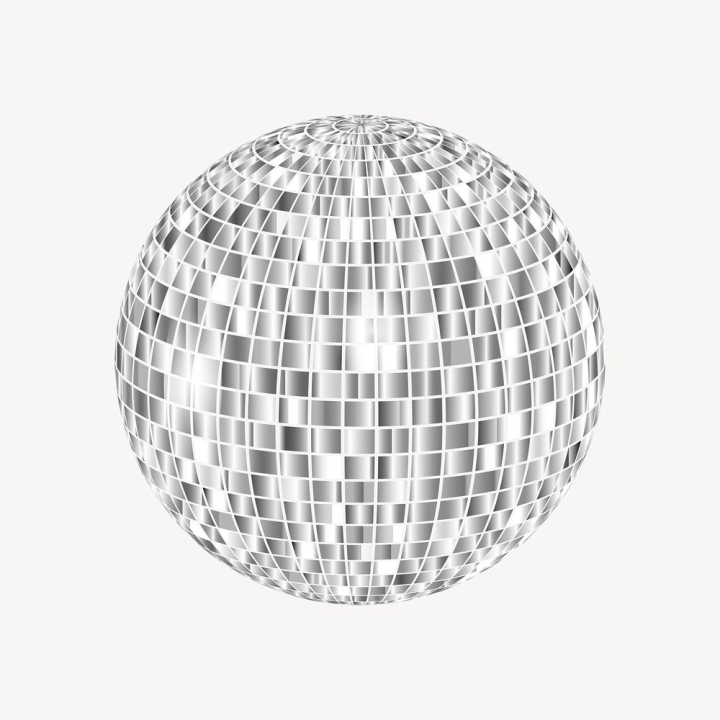 public domain,shape,illustrations,glass,vector,white,free,silver,disco ball,party,colour,ball,rawpixel