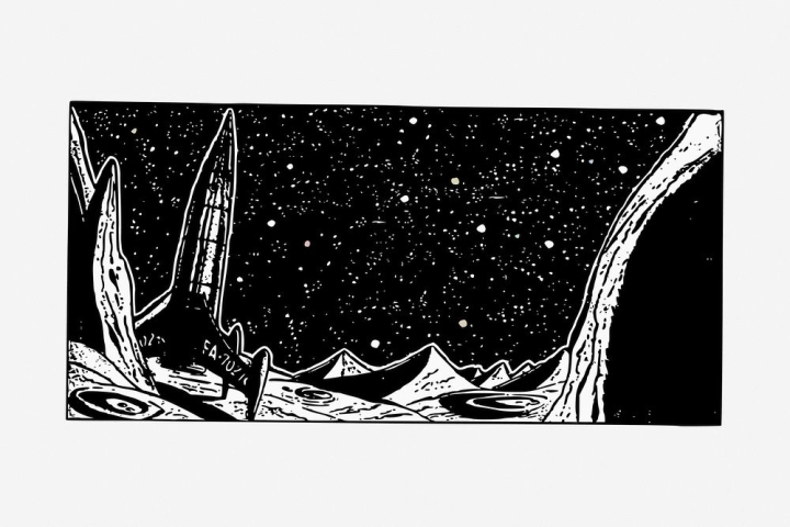 vintage,public domain,black,illustrations,space,sky,pencil,free,text space,black and white,drawing,ink,rawpixel