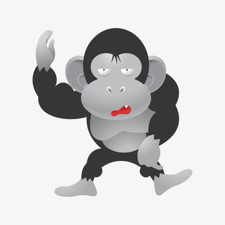 Free: Bored gorilla clipart, cartoon animal | Free PSD - rawpixel 