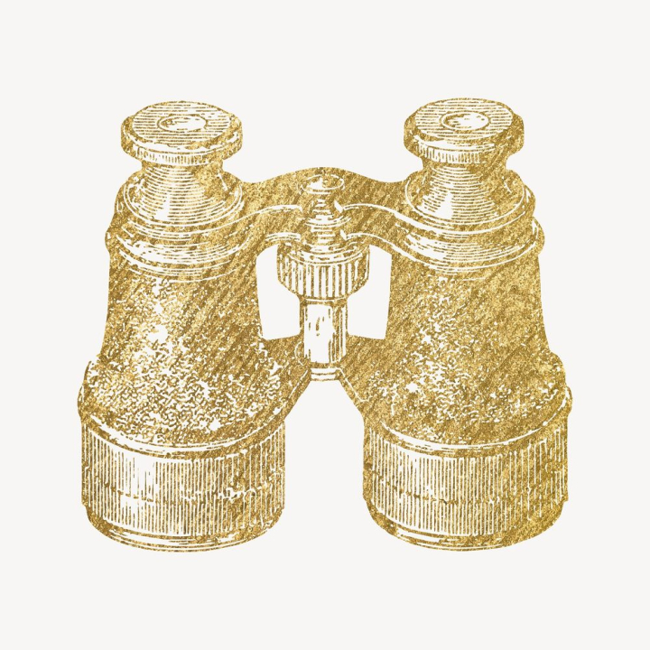 Free: Gold binoculars clipart, aesthetic object