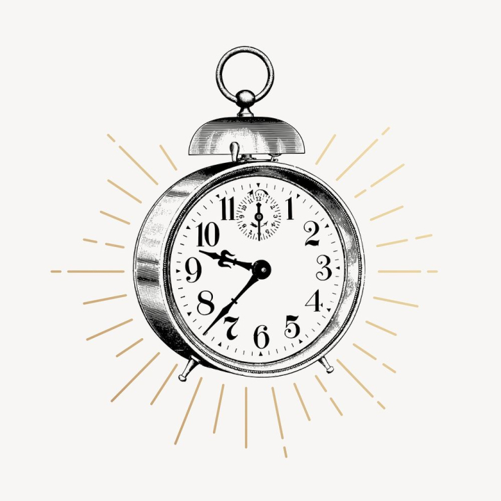 Alarm clock drawing, vintage object | Free PSD Illustration - rawpixel