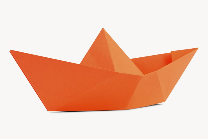 paper,shape,paper craft,orange,boat,color,graphic,design,origami,object,simple,printable,rawpixel