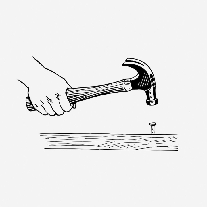 Download free vector of Vintage illustration of a hammer by Niwat