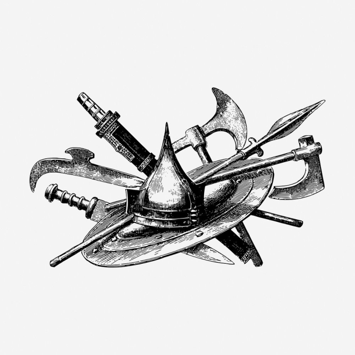 vintage,public domain,black,illustrations,collage element,pencil,free,sword,black and white,war,drawing,graphic,rawpixel