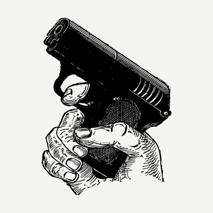 vintage,public domain,hand,black,illustrations,collage element,pencil,gun,free,black and white,drawing,graphic,rawpixel
