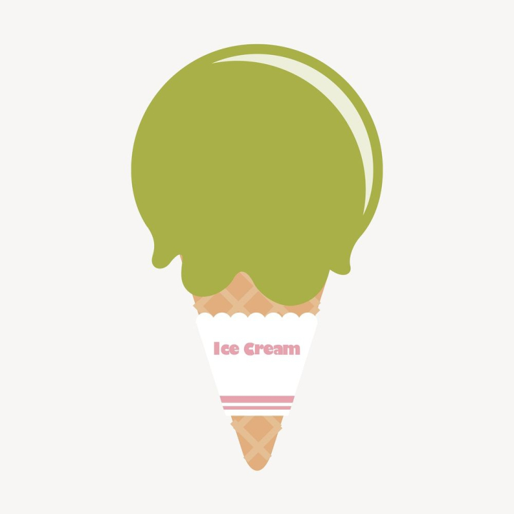 sticker,public domain,green,illustrations,cute,summer,collage element,food,vector,free,ice cream,colour,rawpixel