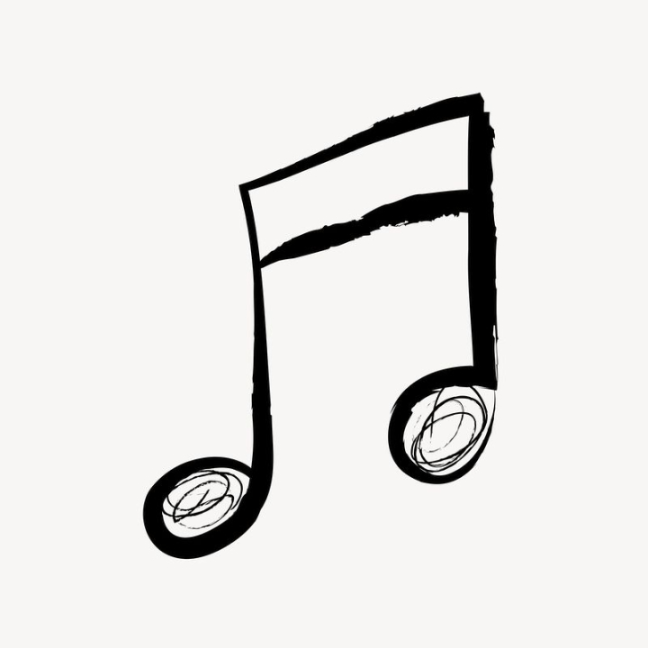 aesthetic,icon,note,black,illustration,line art,cute,collage element,music,doodle,black and white,entertainment,rawpixel