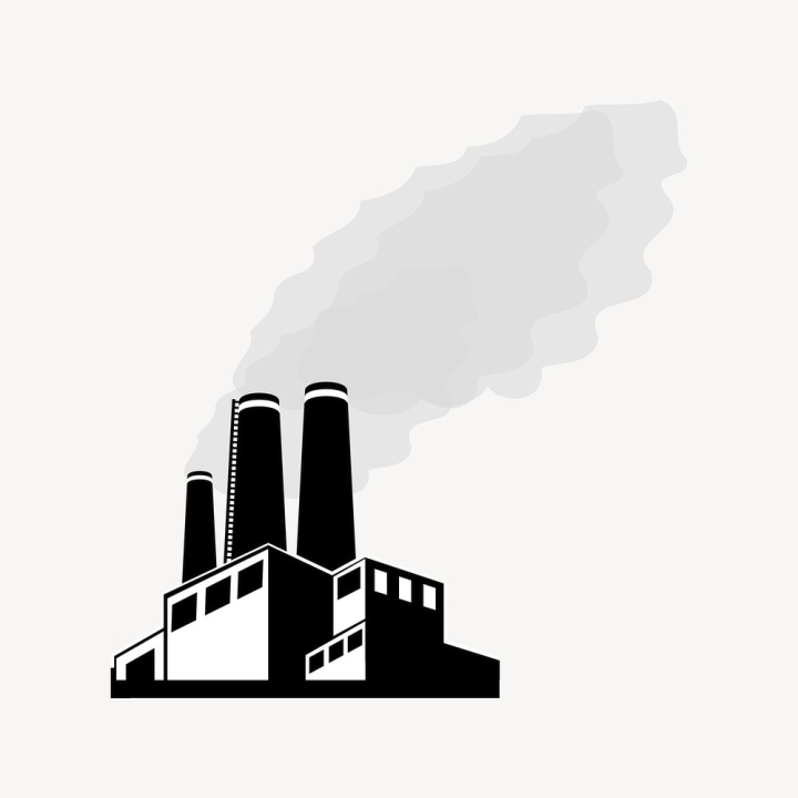 factory pollution clipart black and white