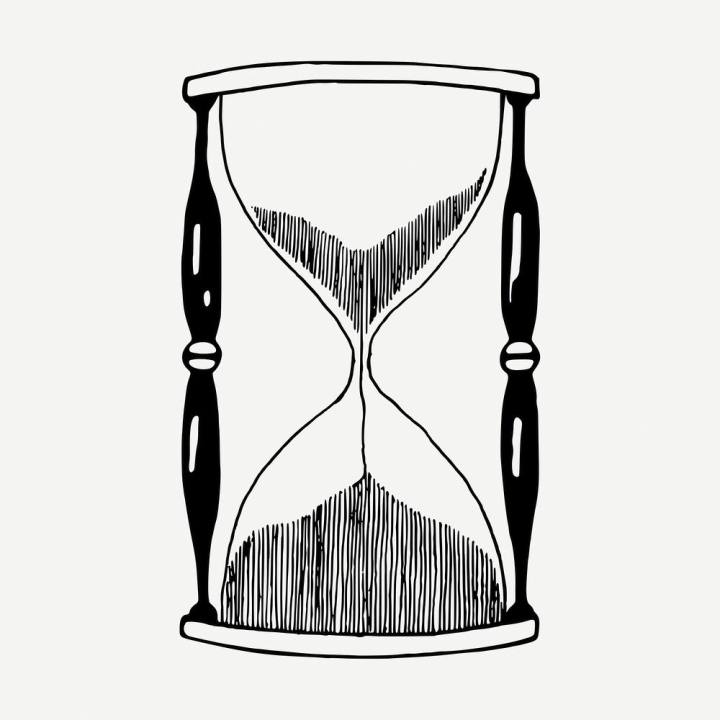 sticker,vintage,public domain,illustrations,collage element,free,black and white,time,drawing,sand,hourglass,graphic,rawpixel