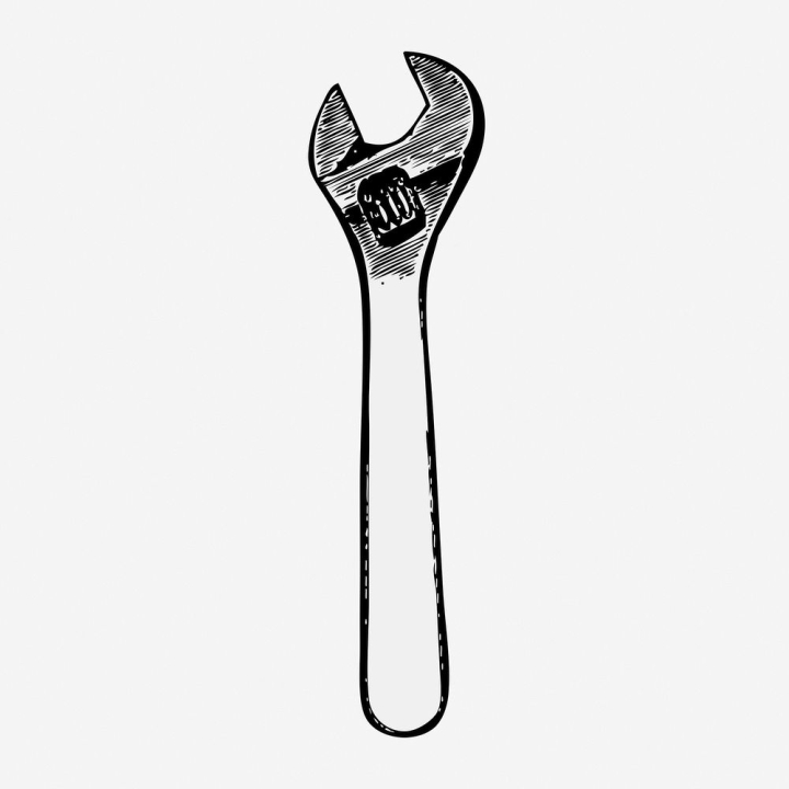 Adjustable Wrench Vector Hd Images, Adjustable Wrench Icon Outline Vector, Wrench  Drawing, Outline Drawing, Wrench Sketch PNG Image For Free Download