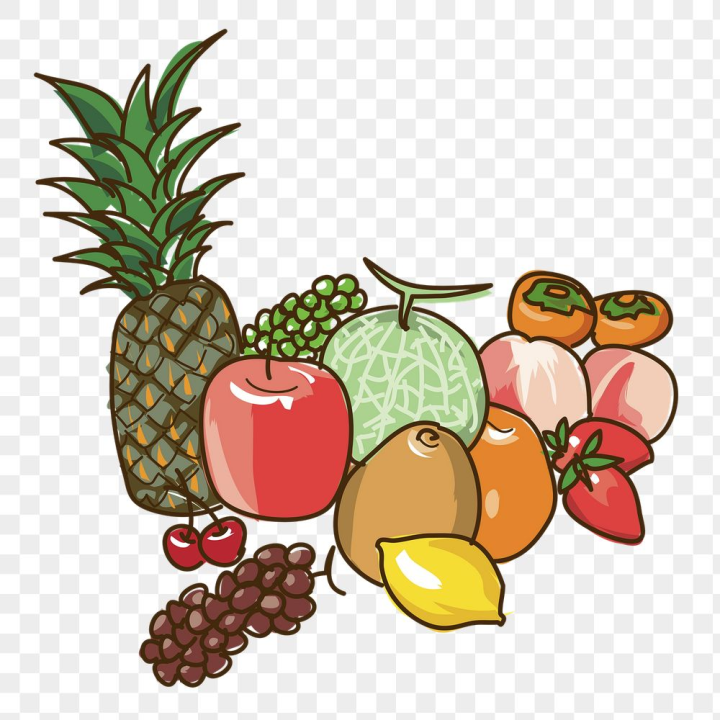 free,rawpixel,png,sticker,public domain,illustrations,fruit,lemon,pencil,orange,food,apple,strawberry