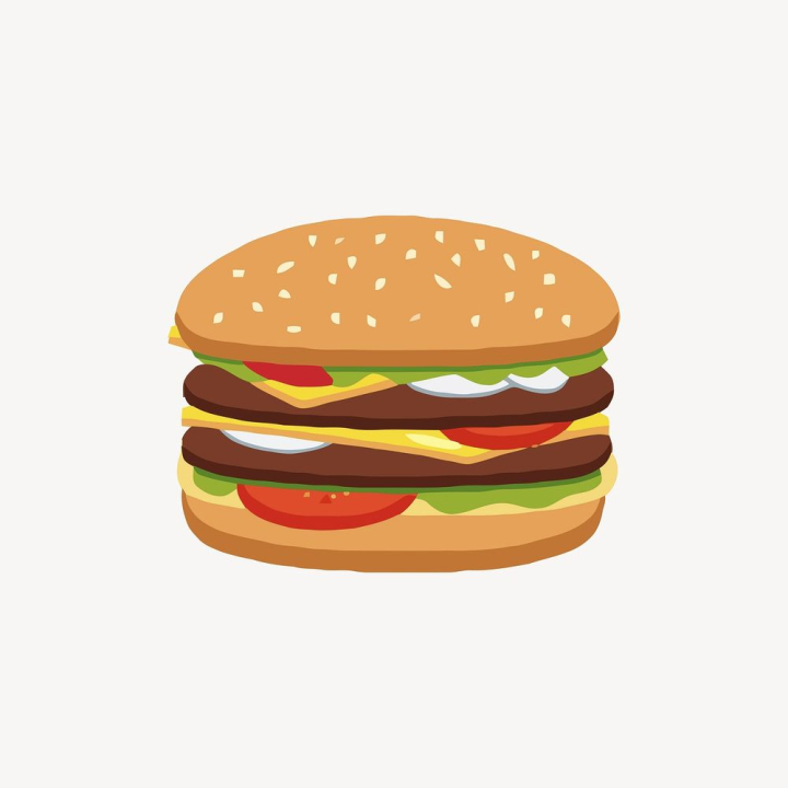 Free: Hamburger sticker, fast food illustration