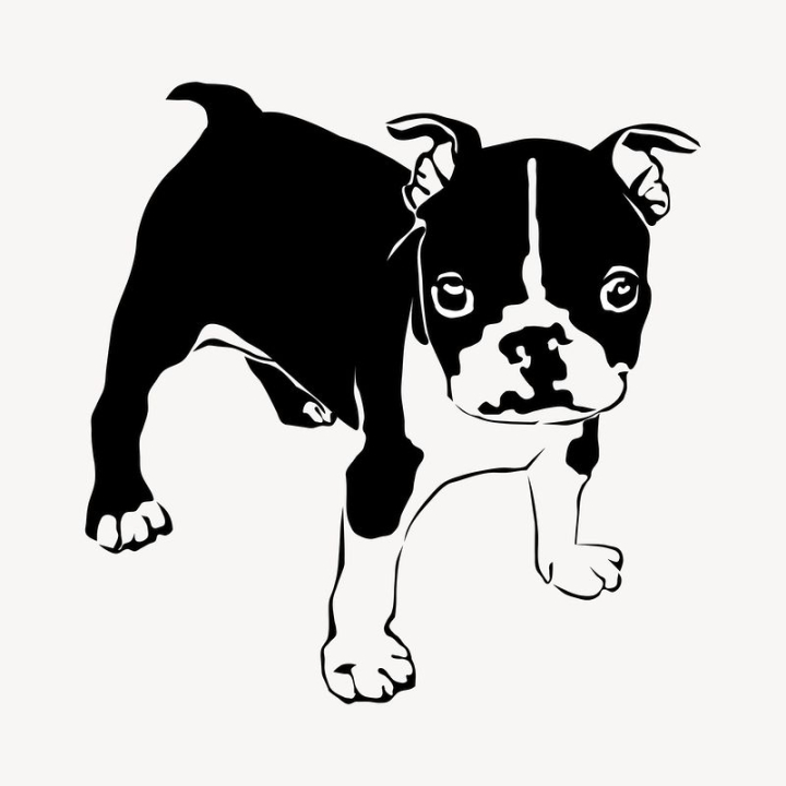 public domain,black,illustrations,dog,cute,free,animal,black and white,cartoon,pet,graphic,design,rawpixel