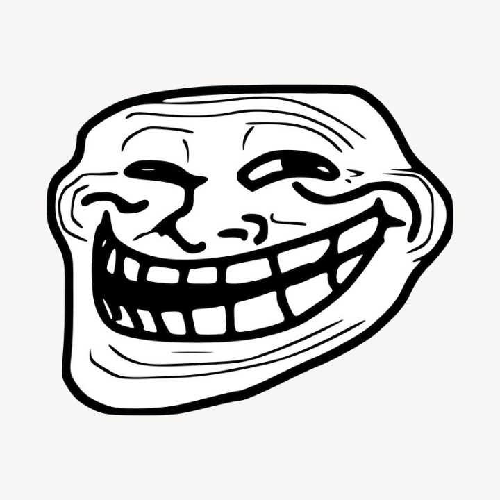 Troll face on white background Royalty Free Vector Image