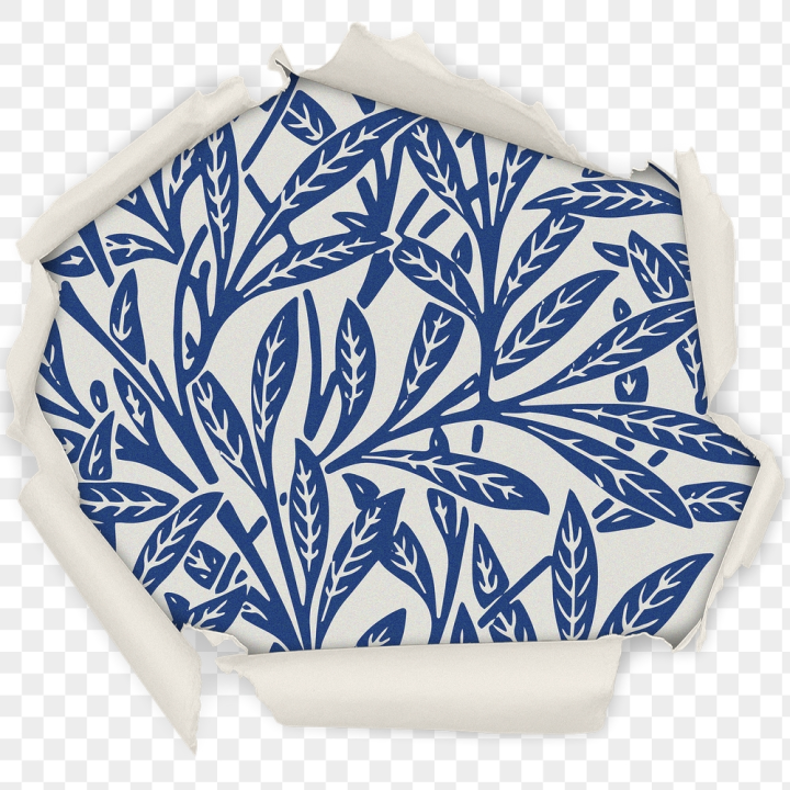 collage element,rawpixel,torn paper,png,sticker,leaf,vintage,public domain,blue,shape,pattern,floral,botanical