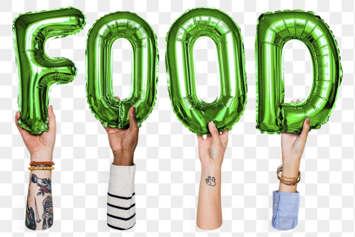 font,rawpixel,png,sticker,balloon,hand,woman,green,black,person,collage element,food,african american