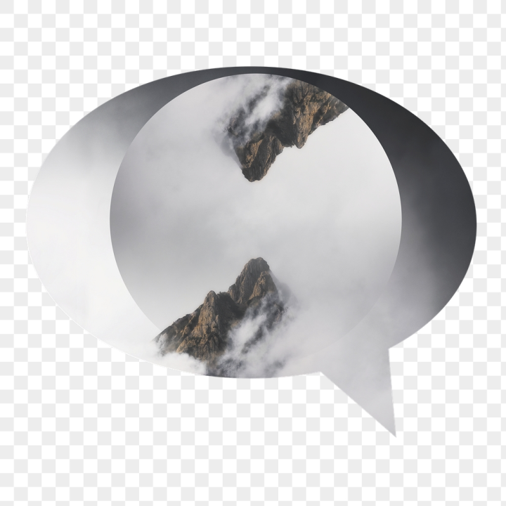 photo,rawpixel,cloud,speech bubble,png,sticker,public domain,shape,nature,smoke,bubble,mountain,collage element