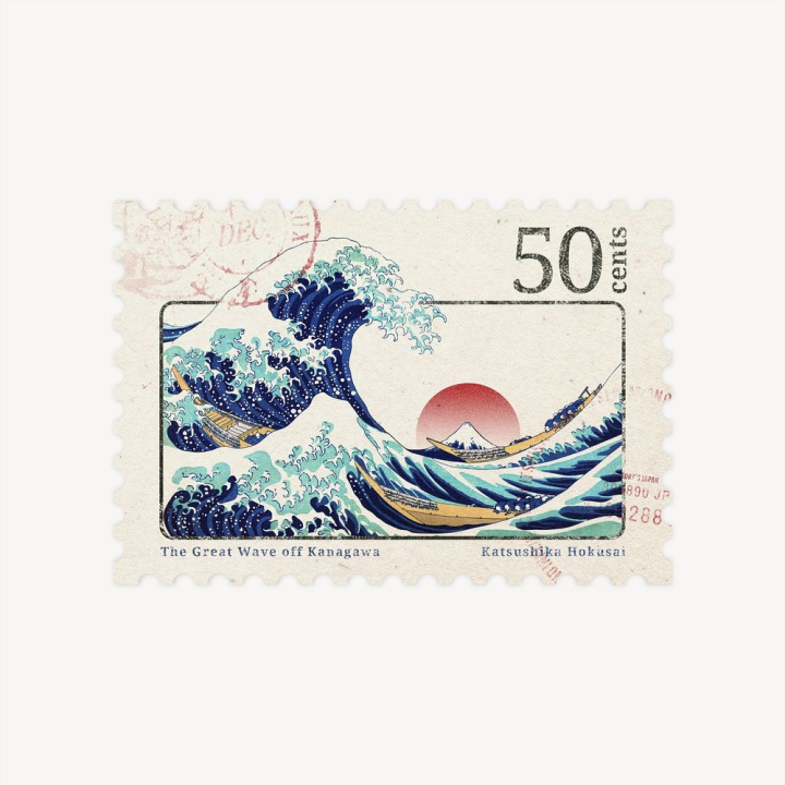aesthetic,vintage,art,ocean,wave,illustration,painting,stamp,collage element,sea,water,hokusai,rawpixel