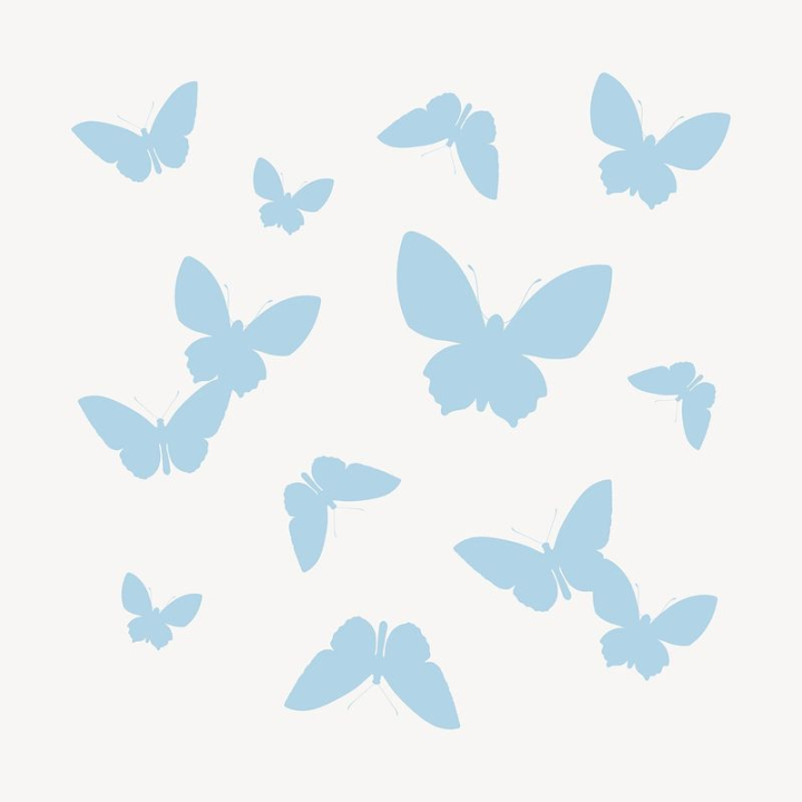 aesthetic,sticker,blue,shape,butterfly,illustration,collage element,geometric,pastel,animal,colour,tattoo,rawpixel