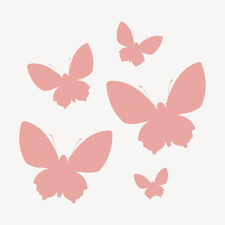 aesthetic,sticker,pink,shape,butterfly,illustration,collage element,vector,geometric,pastel,animal,colour,rawpixel