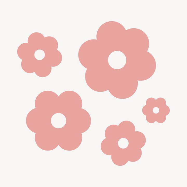 flower,sticker,pink,shape,floral,illustration,cute,collage element,geometric,spring,pastel,colour,rawpixel