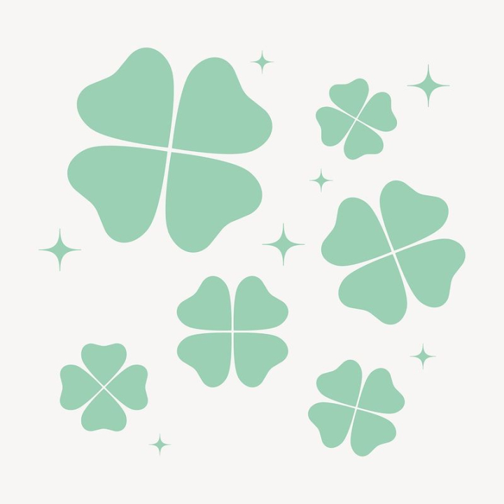 Free: Green clover leaves clipart, sparkly