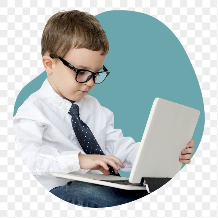 cute,rawpixel,png,sticker,laptop,blue,blob,abstract,shape,kid,person,technology,white