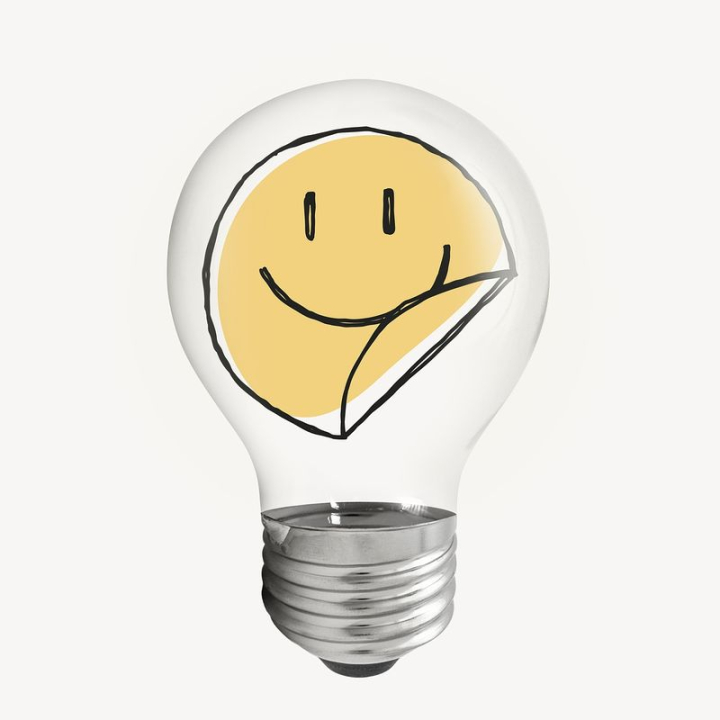 face,sticker,icon,shape,social media icon,illustration,cute,yellow,doodle,light bulb,colour,drawing,rawpixel