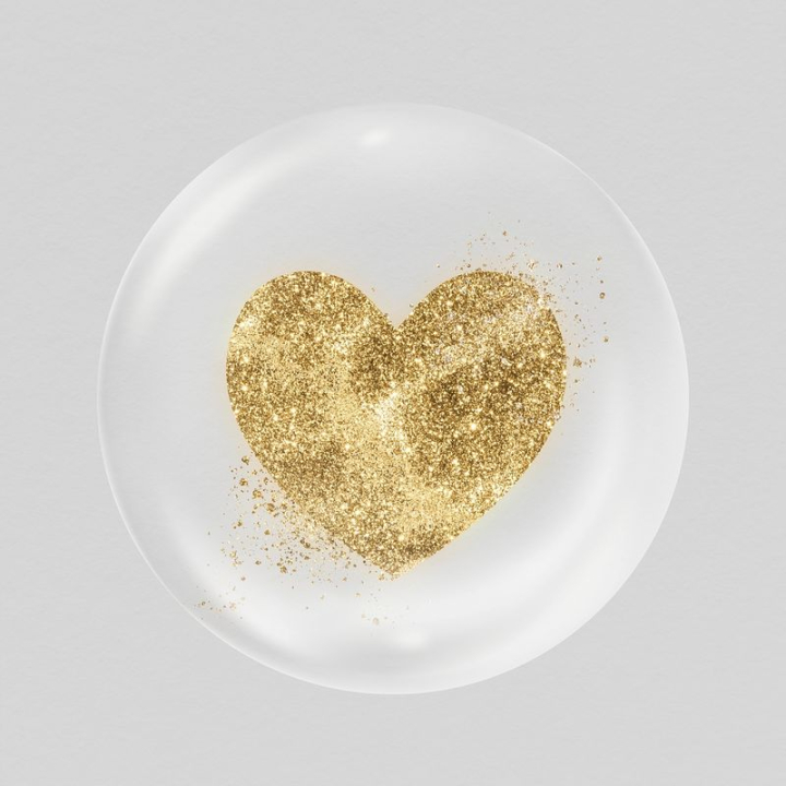 aesthetic,sticker,heart,golden,icon,collage,shape,in bubble,circle,glitter,illustration,valentine's day,rawpixel