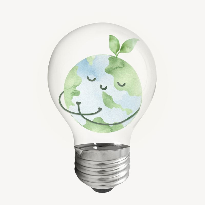 sticker,planet,blue,shape,nature,green,illustration,earth,world,light bulb,globe,colour,rawpixel