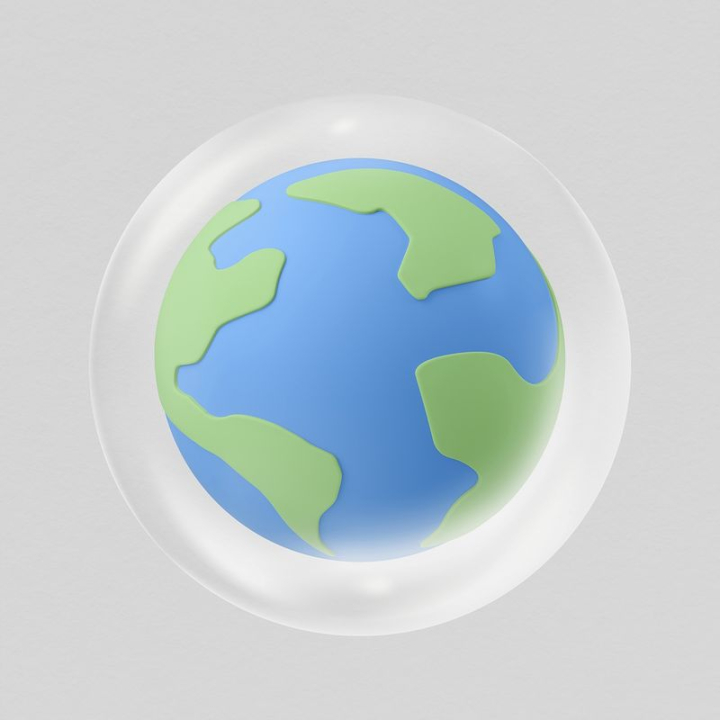 sticker,planet,blue,collage,green,in bubble,galaxy,circle,illustration,space,earth,world,rawpixel