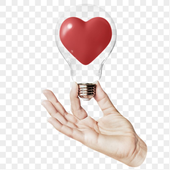 light bulb,rawpixel,png,sticker,heart,png element,hand,shape,person,illustration,red,collage element,man