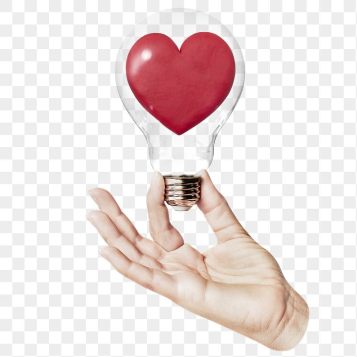 light bulb,rawpixel,png,sticker,heart,png element,hand,shape,person,illustration,red,collage element,man