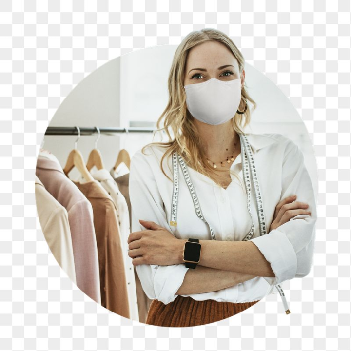 work,rawpixel,png,sticker,face mask,shape,woman,person,circle,business,fashion,collage element,photo