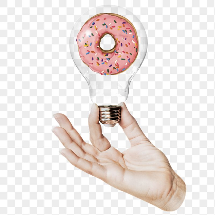 man,rawpixel,png,sticker,png element,hand,pink,person,illustration,sprinkles,collage element,food,doughnut
