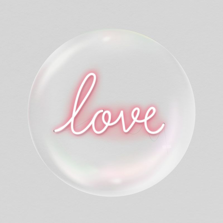 aesthetic,sticker,pink,collage,in bubble,neon,circle,font,badge,colour,love,glow,rawpixel