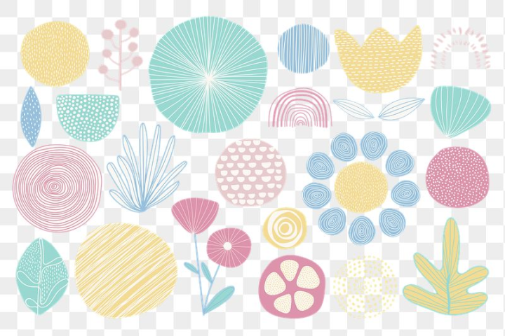floral,rawpixel,flower,png,sticker,line drawing,journal sticker,blue,pink,collage,shape,pattern,green