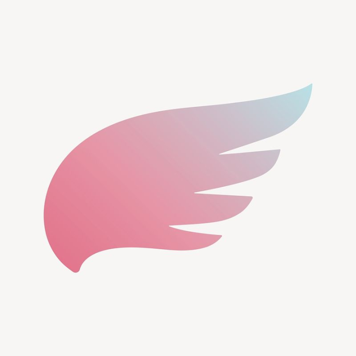 aesthetic,gradient,blue,pink,icon,illustration,red,collage element,vector,free,wing,angel,rawpixel