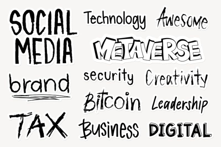 sticker,journal sticker,black,technology,business,collage element,social media,font,metaverse,black and white,digital,drawing,rawpixel