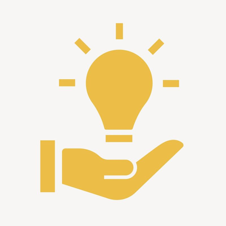light,hand,icon,business,white,collage element,yellow,vector,light bulb,colour,thinking,graphic,rawpixel