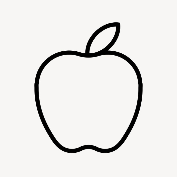iphone,logo,icon,black,white,fruit,collage element,line art,food,apple,vector,black and white,rawpixel