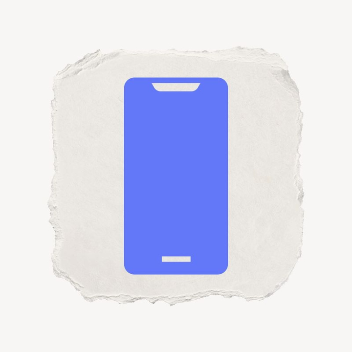 texture,paper,torn paper,sticker,phone,ripped paper,blue,icon,technology,kraft paper,craft paper,white,rawpixel
