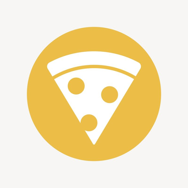 logo,icon,shape,circle,white,collage element,pizza,food,yellow,vector,badge,color,rawpixel