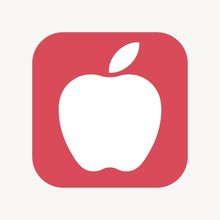 iphone,logo,icon,white,fruit,collage element,red,food,apple,vector,colour,square,rawpixel
