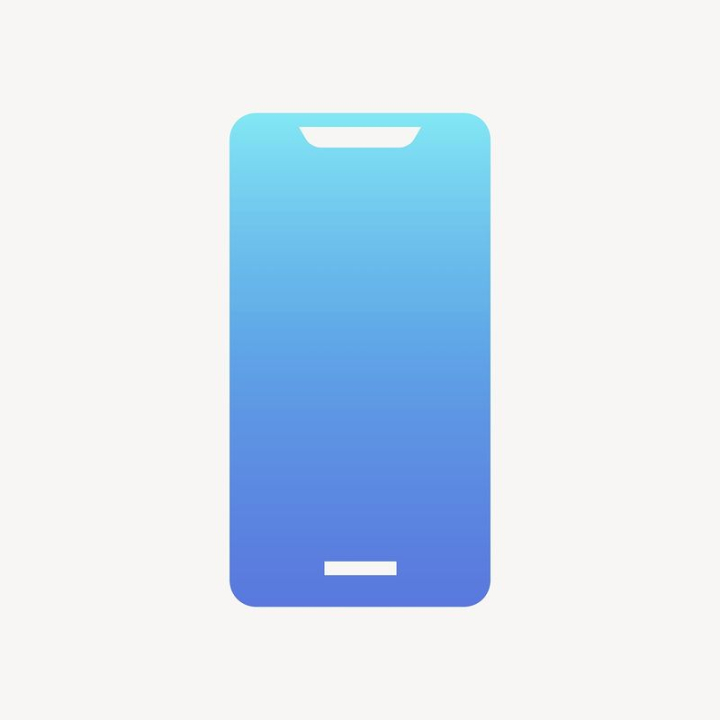 sticker,gradient,phone,blue,icon,technology,white,collage element,smartphone,cellphone,mobile phone,color,rawpixel
