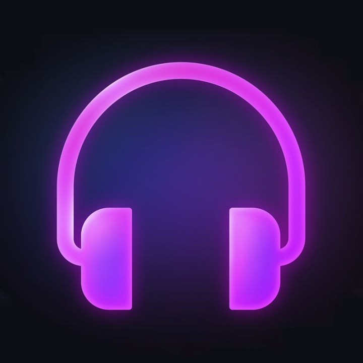 sticker,icon,neon,purple,black,technology,headphones,collage element,music,entertainment,color,glow,rawpixel
